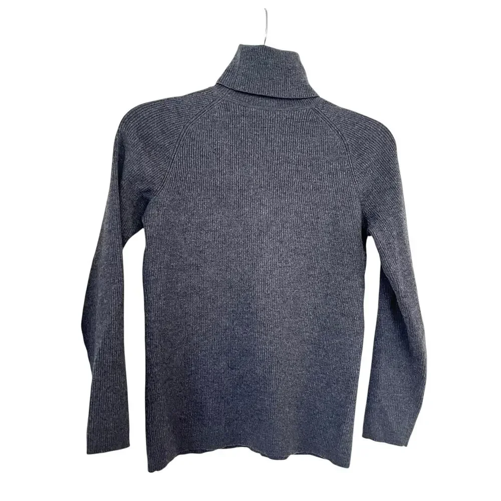 Tory Burch Gray Merino Wool Turtleneck Sweater XS – Luxe Cozy Pullover